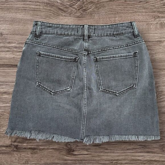 PacSun Washed Black Mini Frayed Pencil Skirt Casual - Picture 2 of 8